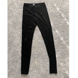 Black Crushed Velvet Leggings